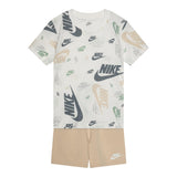 Nike Completo 2 Pezzi T-Shirt-Bermuda Tinta Unita per Bambino 86N043 BIANCO/BEIGE NIKE 