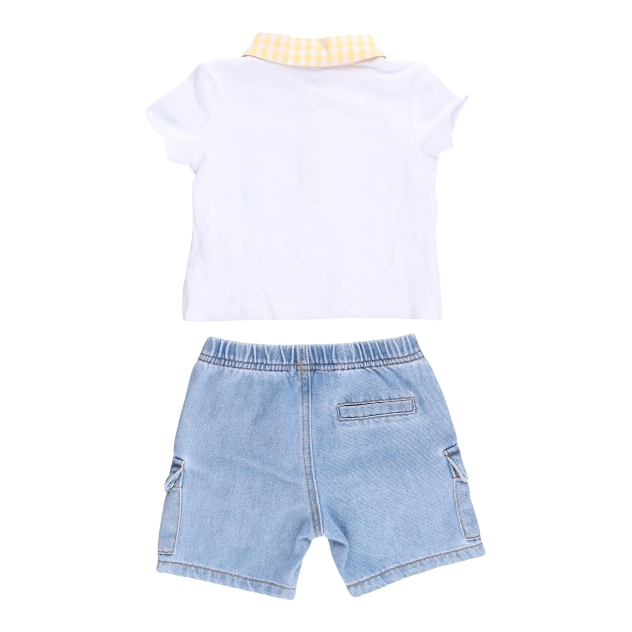 Moschino Cmpleto 2 Pezzi Bermuda-Polo per Bambino MUG01AX BIANCO MOSCHINO 