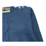 LA STUPENDERIA maglia girocollo tinta unita con ricami Azzurro per Bambino ZJCR42 AZZURRO LA STUPENDERIA 