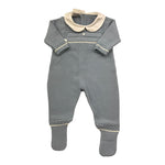 PAZ RODRIGUEZ tutina tinta unita con colletto in contrasto Azzurro per Neonato 005110991 AZZURRO PAZ RODRIGUEZ 