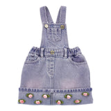 Monnalisa Salopette In Denim Tinta Unita con Applicazioni per Neonata 39E701 VIOLA MONNALISA 