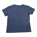 Cesare Paciotti T-Shirt, einfarbig, Rundhalsausschnitt, mit blauem Logo-Print für Neugeborene