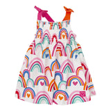 Agatha Ruiz Weißes ärmelloses Kleid mit Fantasy-Print für Babys