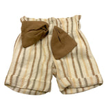La Stupenderia Short Tinta Unita con Fantasia A Righe per Bambina TJBR72J PANNA LA STUPENDERIA 