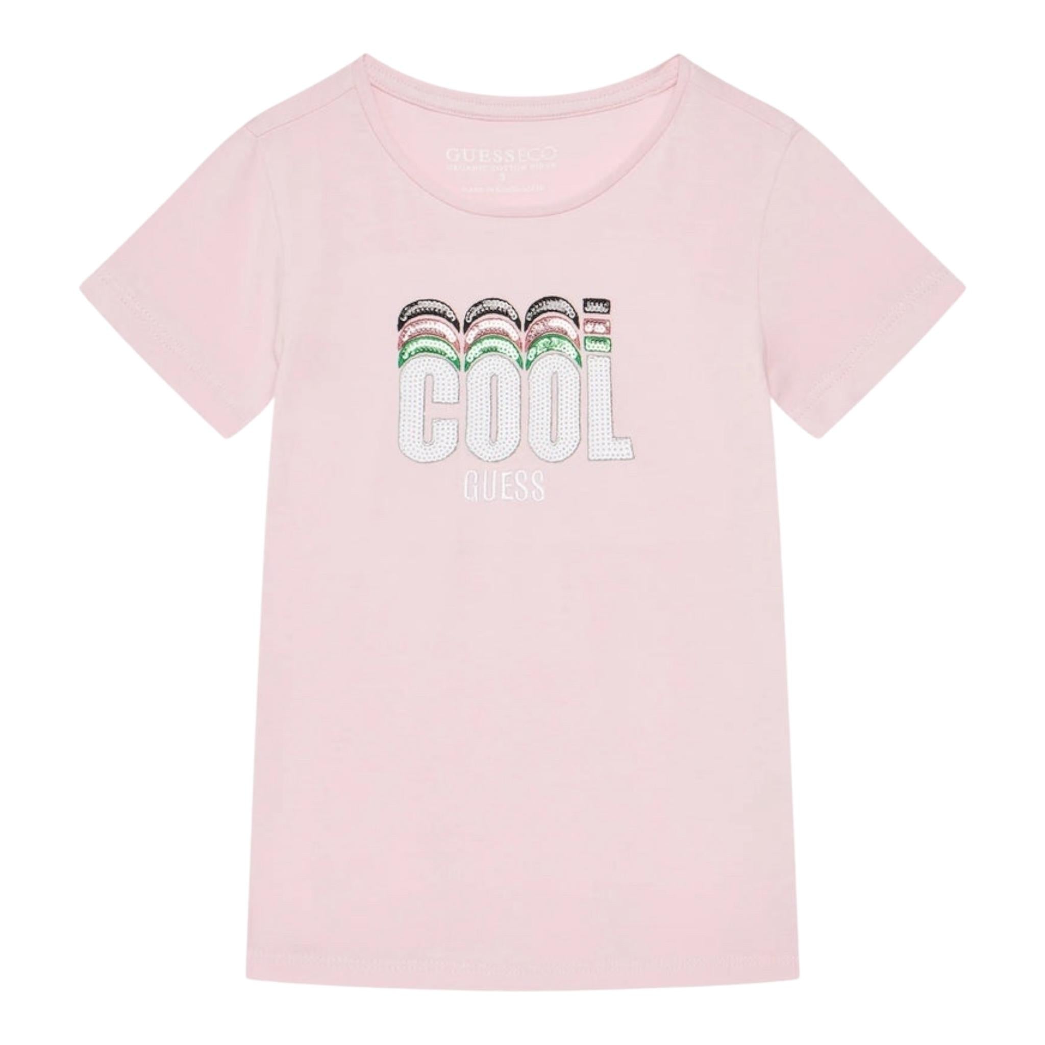 Guess T-Shirt Tinta Unita con Stampa per Neonata K5RI17K6YW4N ROSA GUESS 