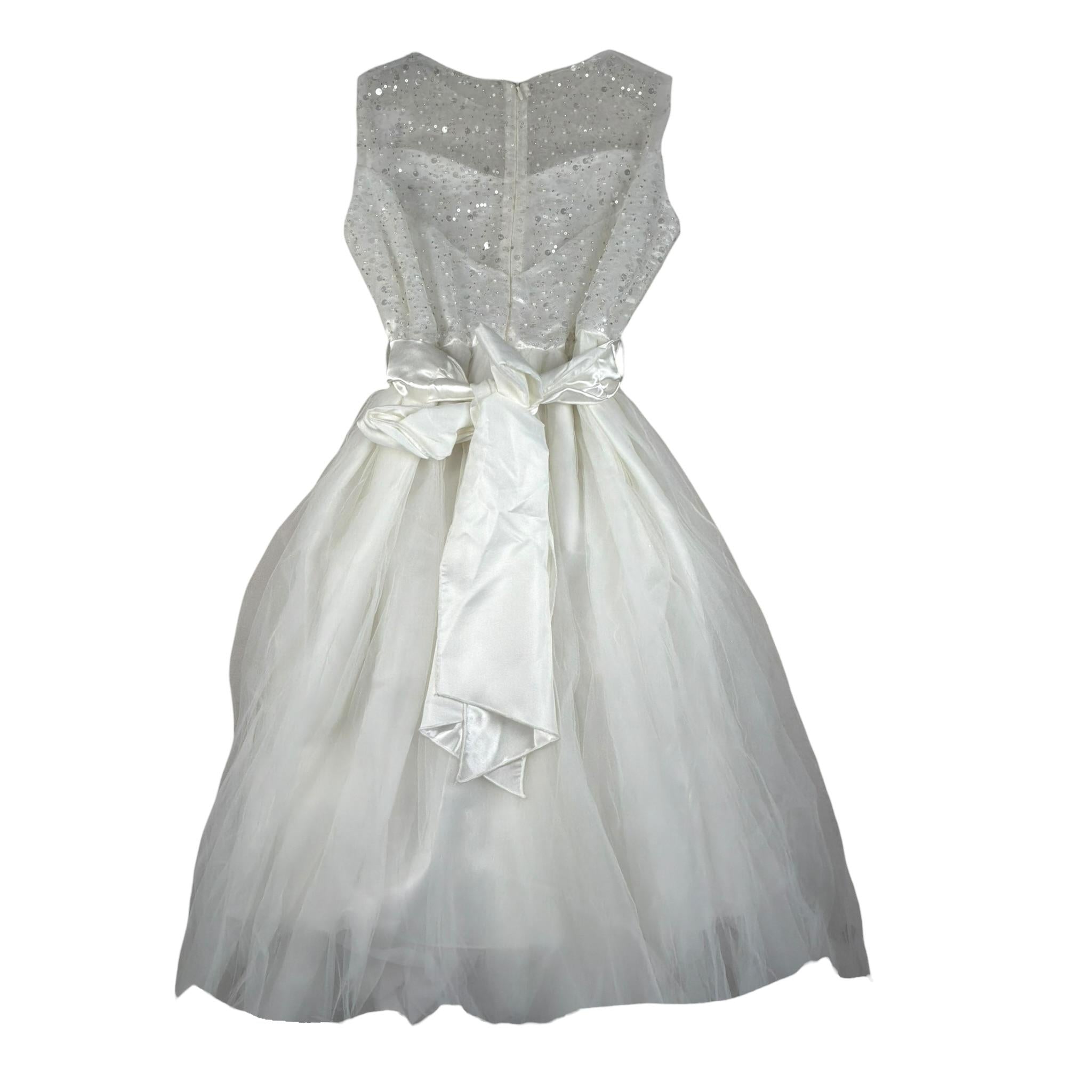 Magnifica Lulu Abito Cerimonia Giromanica Tinta Unita per Bambina ADELE BIANCO MAGNIFICA LULU 