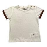 Manuel Ritz T-Shirt Tinta Unita Con Profili In Contrasto Bianco Per Neonato