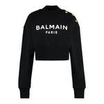 Balmain Felpa Chiusa Mezzo Collo Tinta Unita con Logo per Bambina FHFHF NERO BALMAIN 