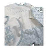 John Richmond Set Tutina-Cappello-Bavette Bicolore per Neonato RLP26001TU BIANCO/AZZURRO JOHN RICHMOND 