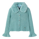 MAYORAL cardigan tinta unita con colletto rimovibile Verde per Bambina 4362X VERDE MAYORAL 