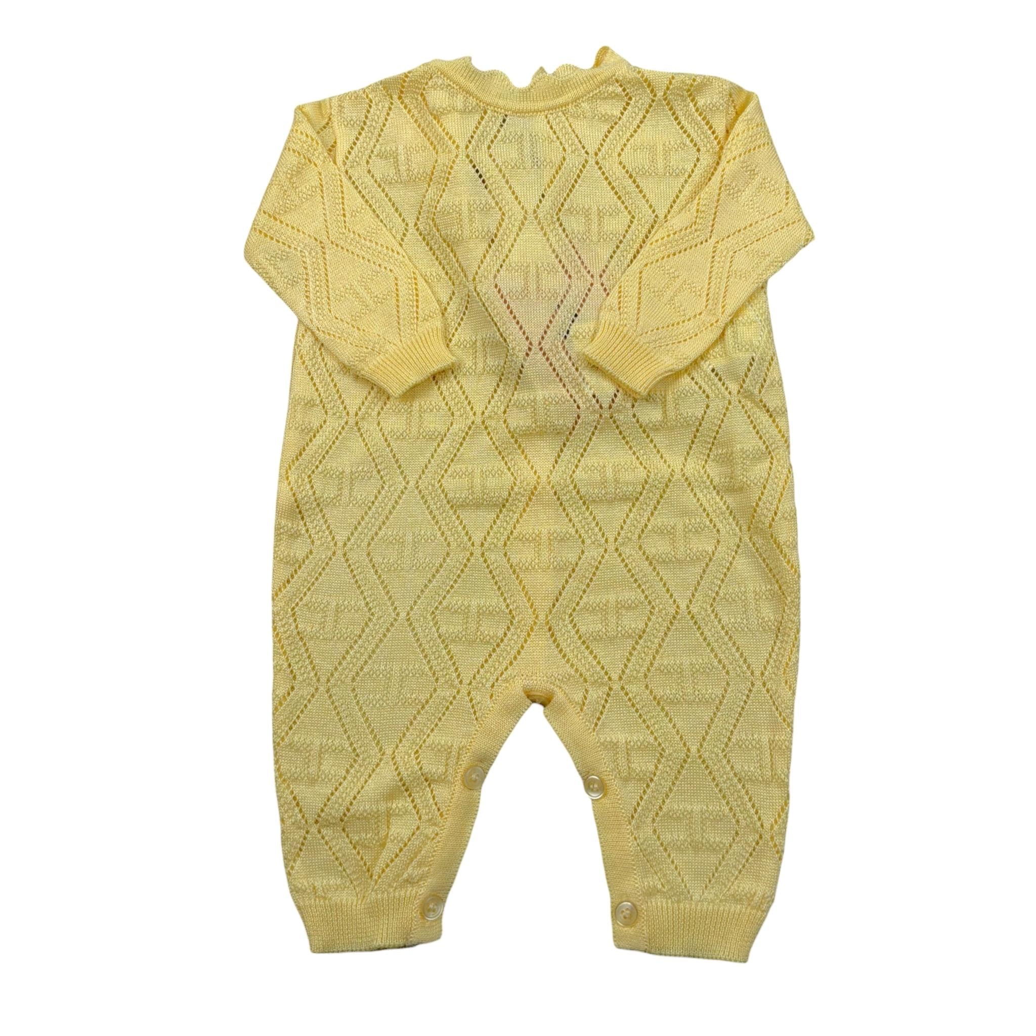 Elisabetta Franchi Pagliaccetto Tinta Unita Traforato per Neonato ENTU127 GIALLO ELISABETTA FRANCHI 