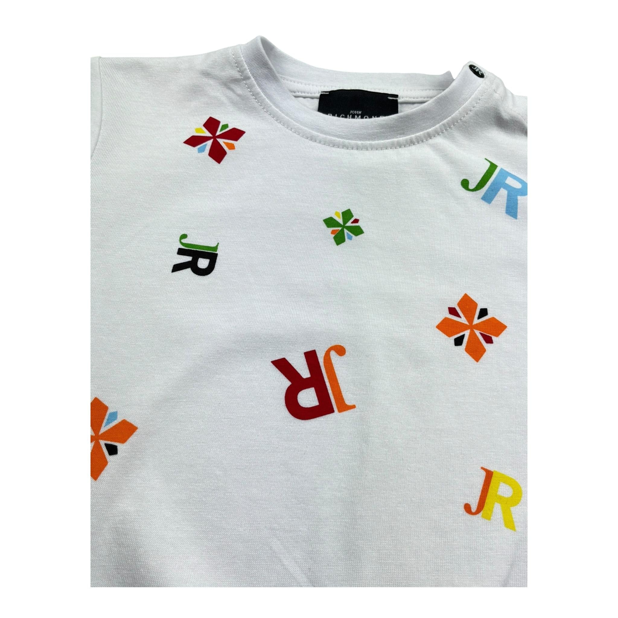 John Richmond Abito Mezza Manica Tinta Unita con Logo per Neonata RIP26100VE BIANCO JOHN RICHMOND 