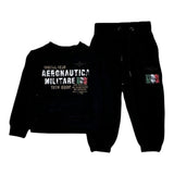 AERONAUTICA MILITARE completo 2pz felpa-pantalone tinta unita con logo Nero per Bambino 242TF0001AJRF758 NERO AERONAUTICA MILITARE 
