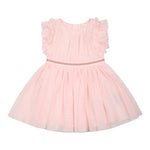 Carre'Ment Beau Abito Mezza Manica Tinta Unita In Tulle per Neonata Y30165 ROSA CARRE'MENT BEAU 