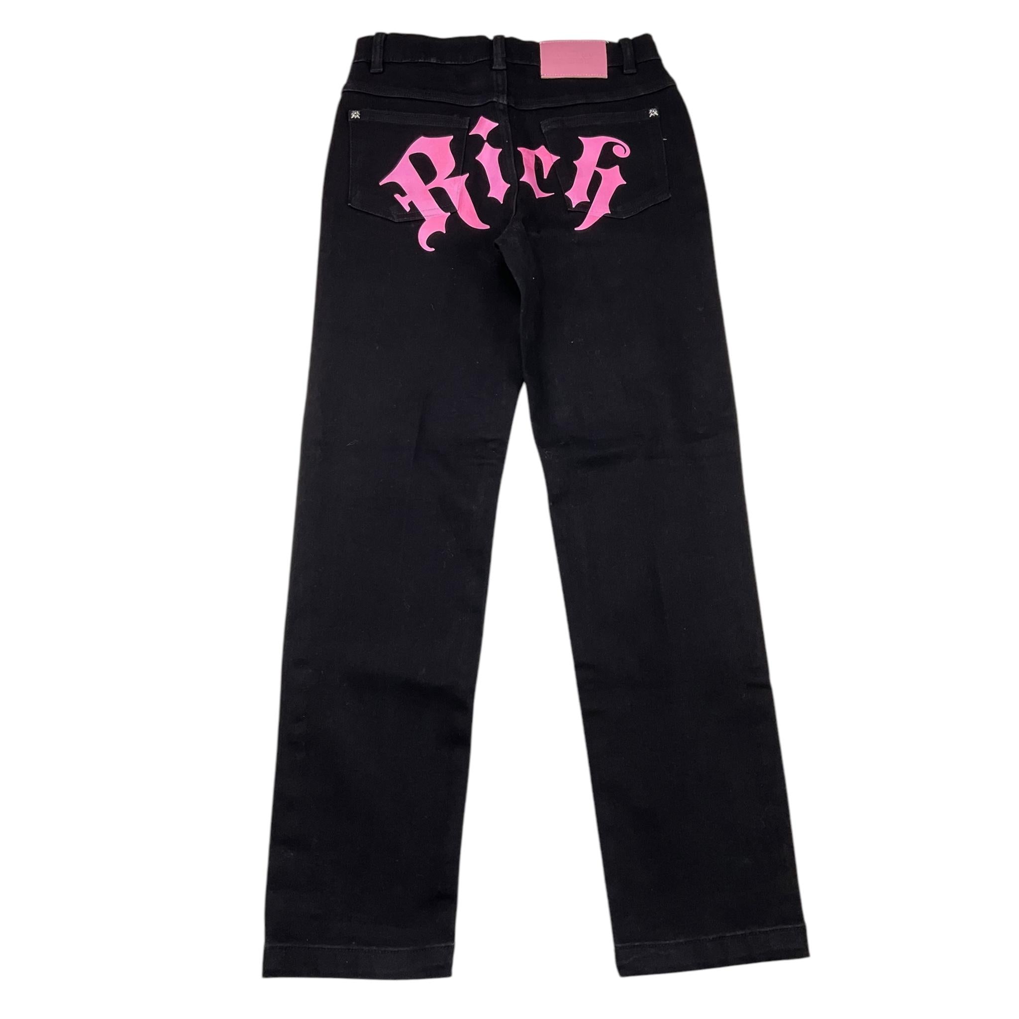 JOHN RICHMOND jeans tinta unita con stampa logo posteriore Nero per Neonata RGA24130JENX NERO JOHN RICHMOND 