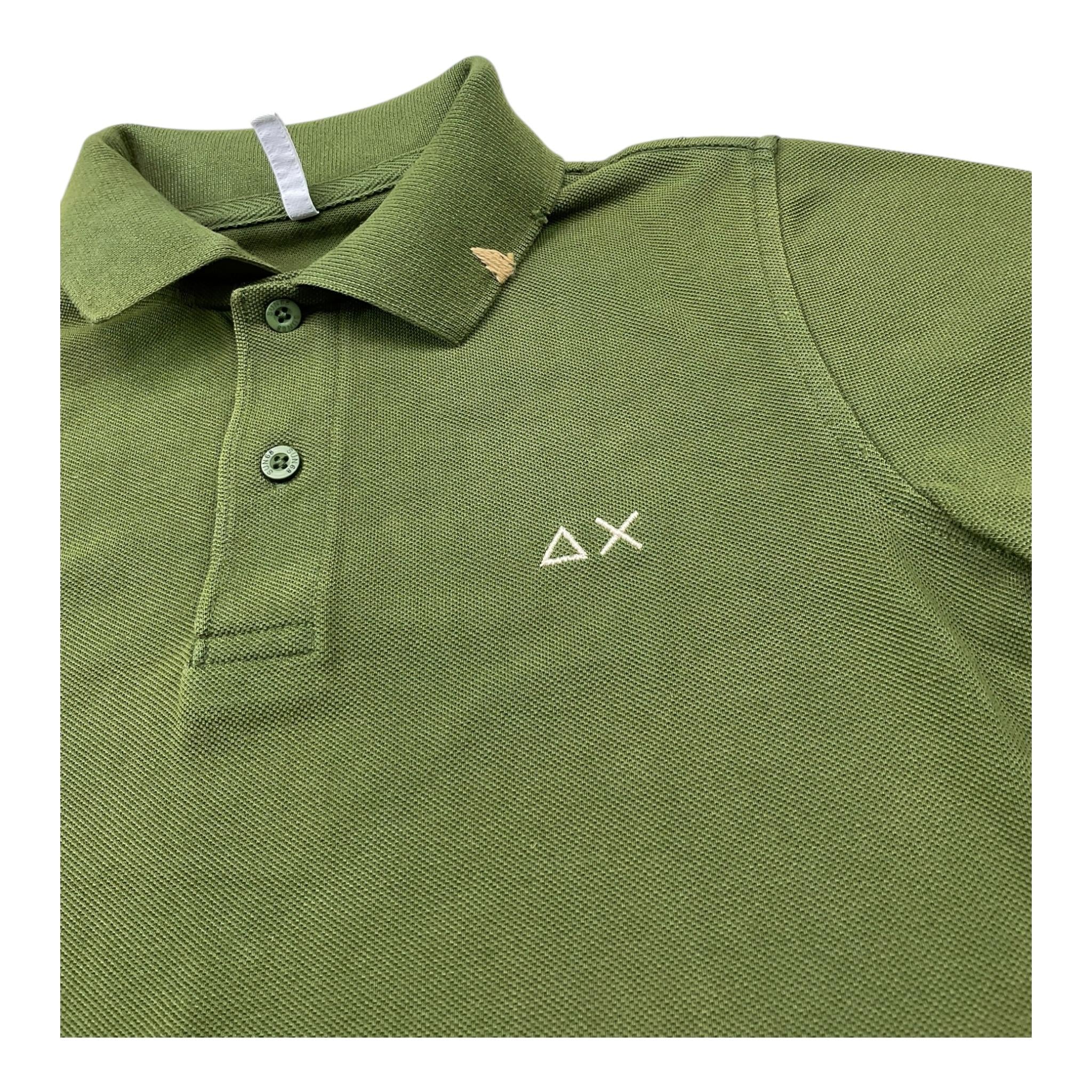 Sun68 Polo Mezza Manica Tinta Unita con Logo per Bambino CPA35301 VERDE SUN68 