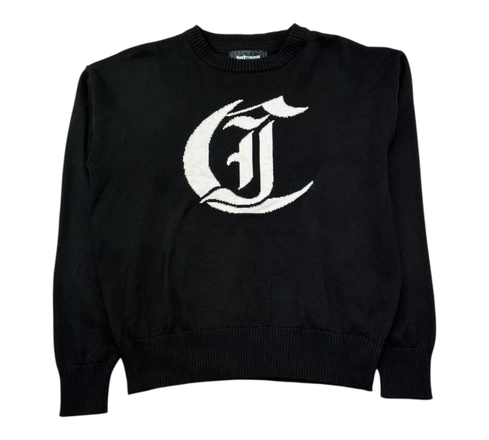 Just Cavalli Maglia Girocollo Tinta Unita con Stampa per Bambina JBP16024MA NERO JUST CAVALLI 