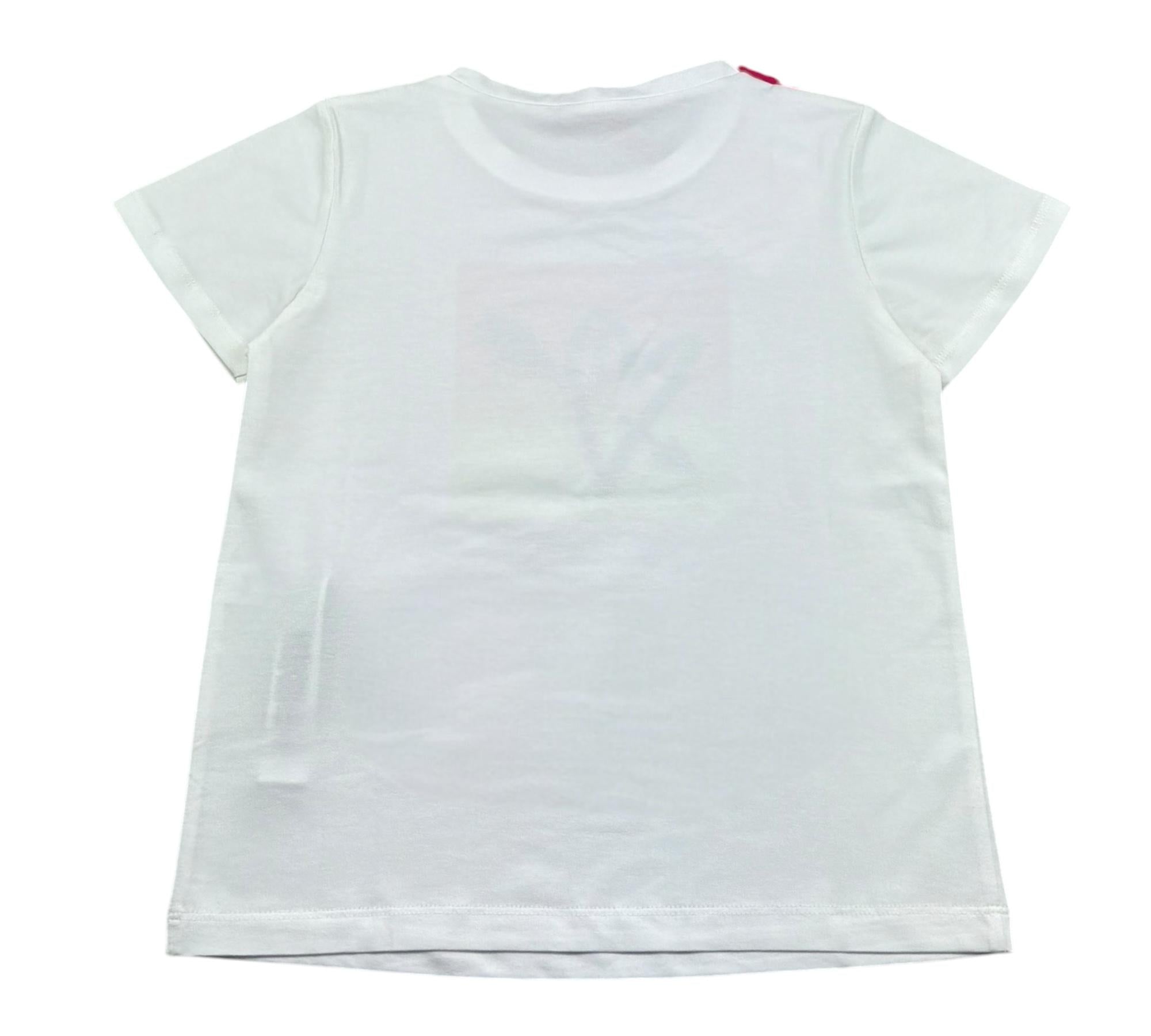 Liu Jo T-Shirt Girocollo Tinta Unita con Logo per Bambina GA5020 BIANCO LIU JO 