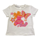 M+E' T-Shirt Girocollo Tinta Unita con Stampa per Neonata UE0900 BIANCO M+E' 
