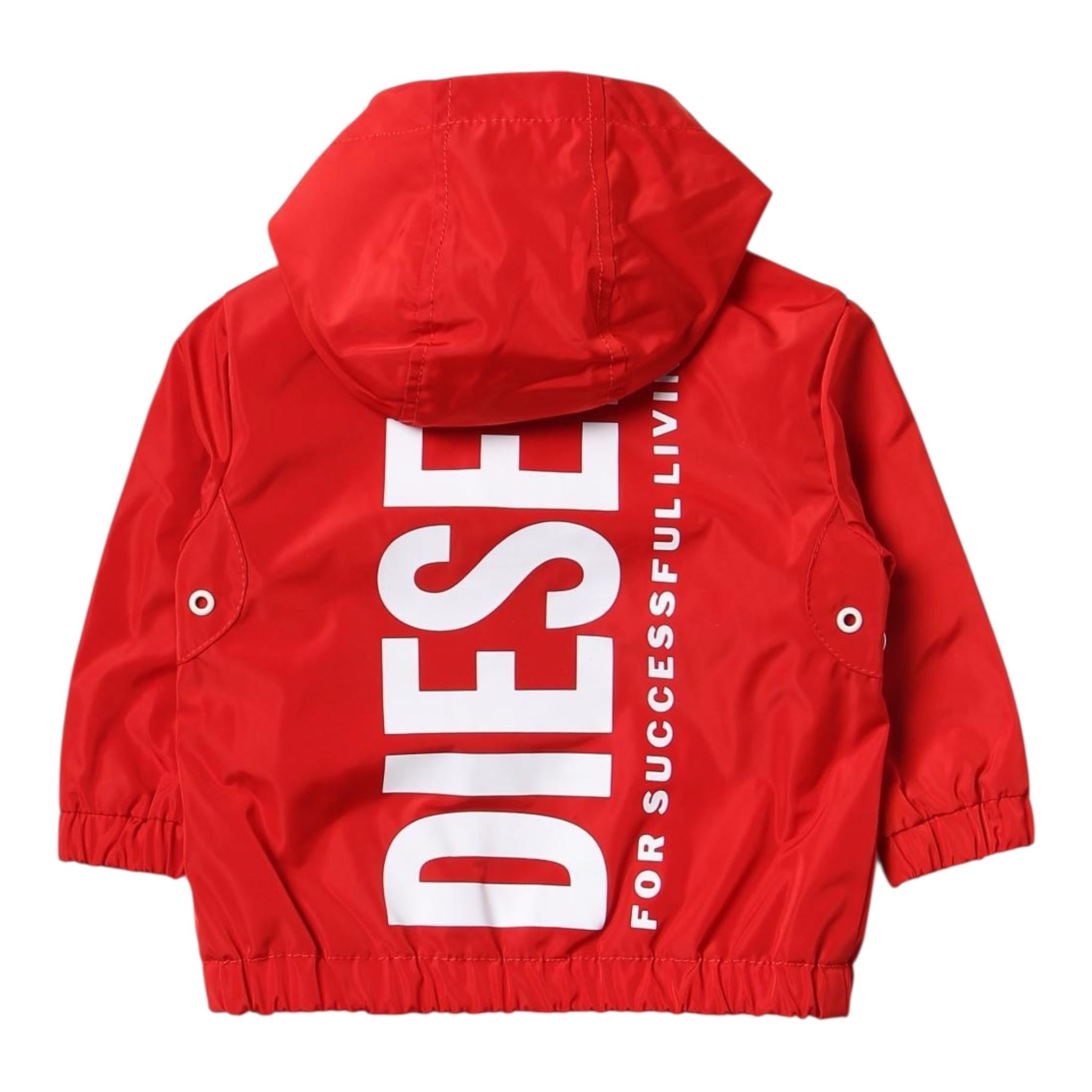Diesel Giubbino Tinta Unita con Cappuccio E Stampa per Neonato K00329 ROSSO DIESEL 