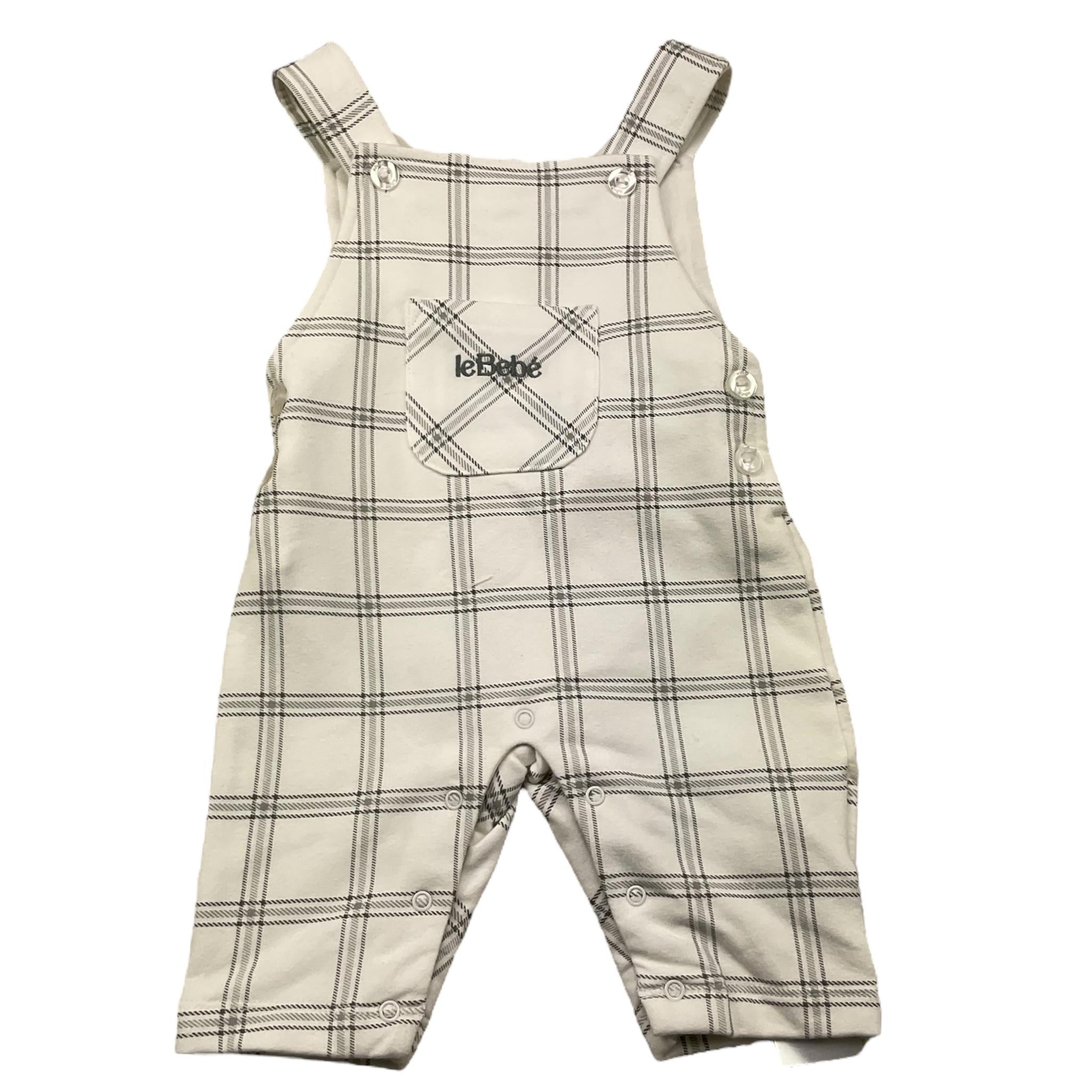 LE BEBE' salopette tinta unita fantasia quadri Panna per Neonato LBB5092 PANNA LE BEBE' 