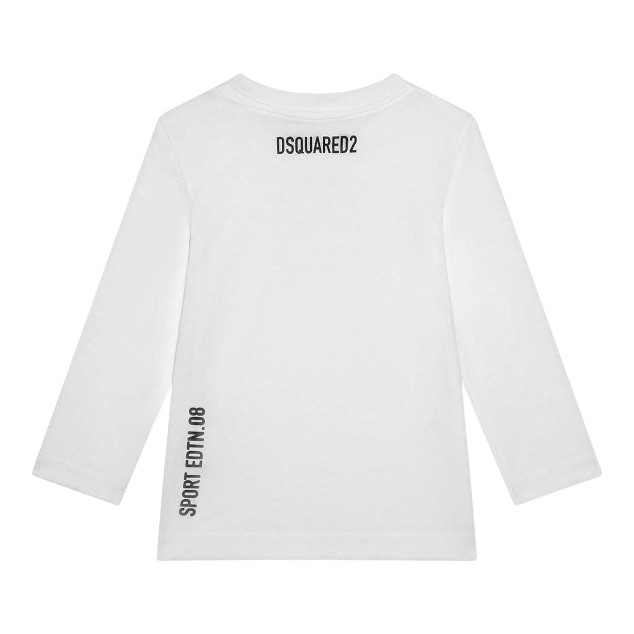 DSQUARED2 shirt girocollo tinta unita con stampa logo Bianco per Neonato DQ1879O BIANCO DSQUARED2 