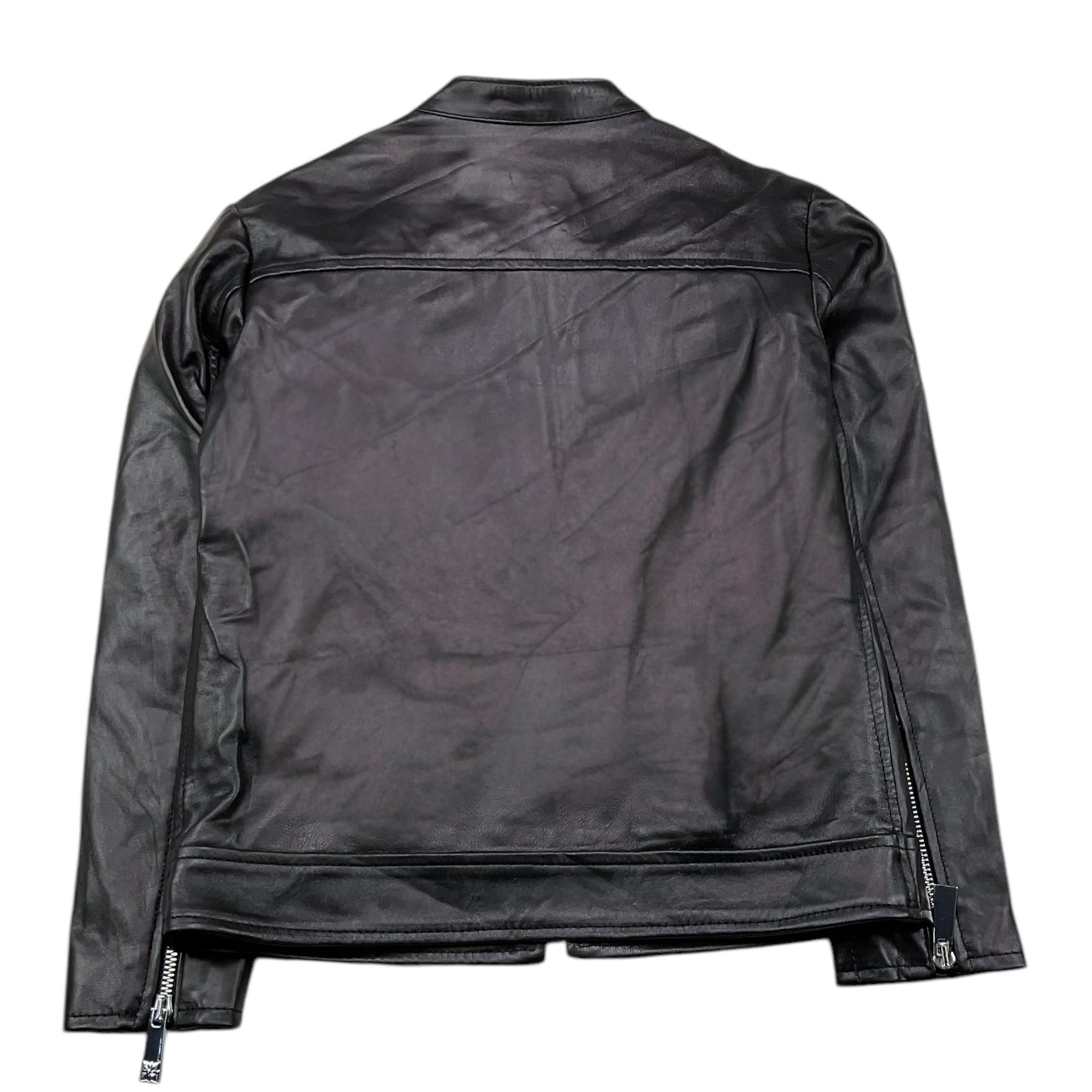 JOHN RICHMOND chiodo in pelle tinta unita Nero per Bambino RBA25121GB NERO JOHN RICHMOND 