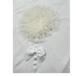 Please T-Shirt Girocollo Tinta Unita con Tulle per Bambina MB33030G73J BIANCO PLEASE 