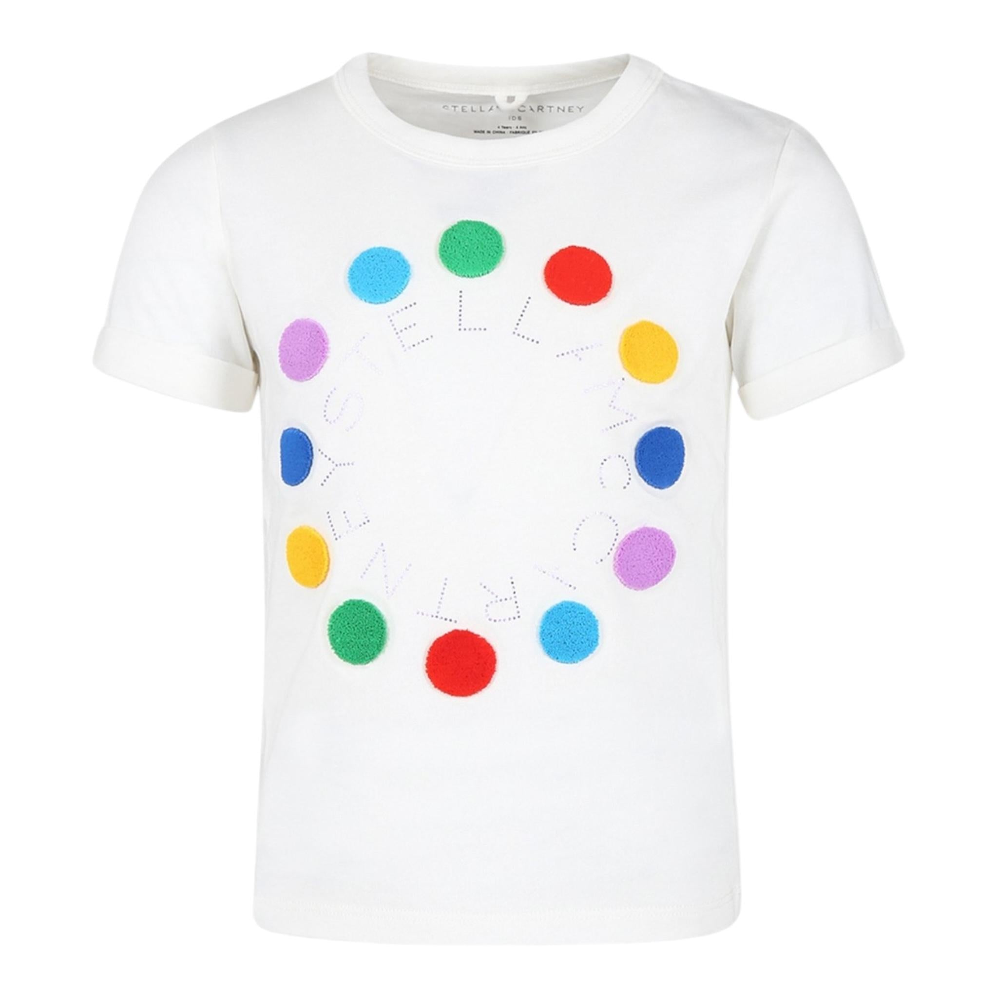 STELLA McCARTNEY t-shirt girocollo tinta unita con stampe Panna per Neonata TV8E21 PANNA STELLA McCARTNEY 