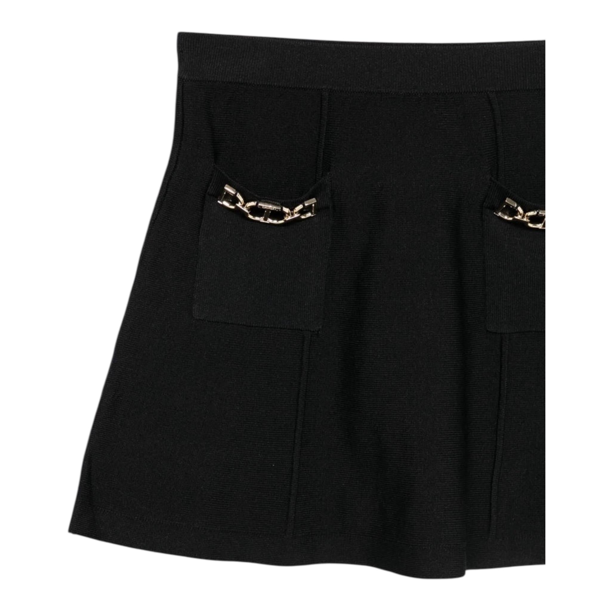 Twinset Gonna Tinta Unita con Elastico In Vita per Bambina 251GJ3QW3 NERO TWINSET 