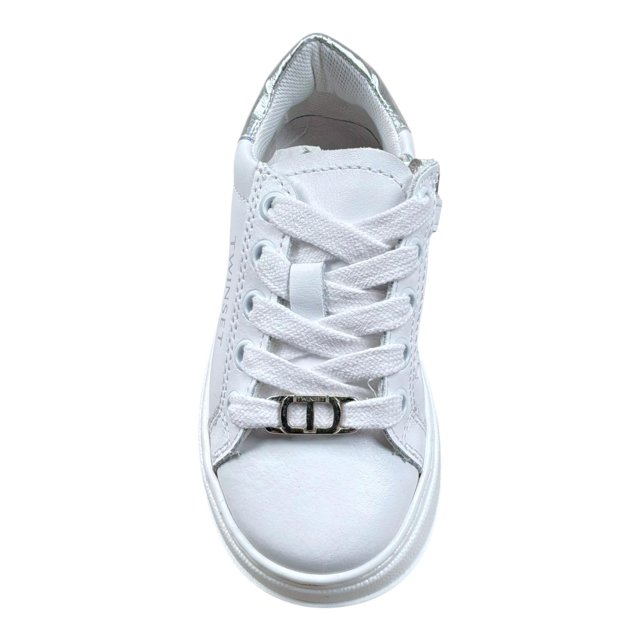 Twinset Sneaker Tinta Unita con Lacci per Bambina 242GCB020 BIANCO TWINSET 