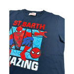 Saint Barth T-Shirt Girocollo Tinta Unita con Stampa Spiderman per Bambino SPIDERC BLU SAINT BARTH 