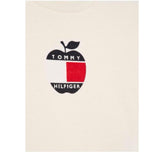 Tommy Hilfiger T-Shirt Girocollo tinta unita con Stampa Panna per Neonato KN0KN01569 PANNA TOMMY HILFIGER 