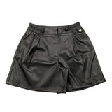 MANILA GRACE short in ecopelle tinta unita con elastico in vita Nero per Bambina MFJF24P114 NERO MANILA GRACE 