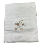 Ninnaoh Coperta Tinta Unita con Stampa per Neonato E25COP201 BIANCO NINNAOH 