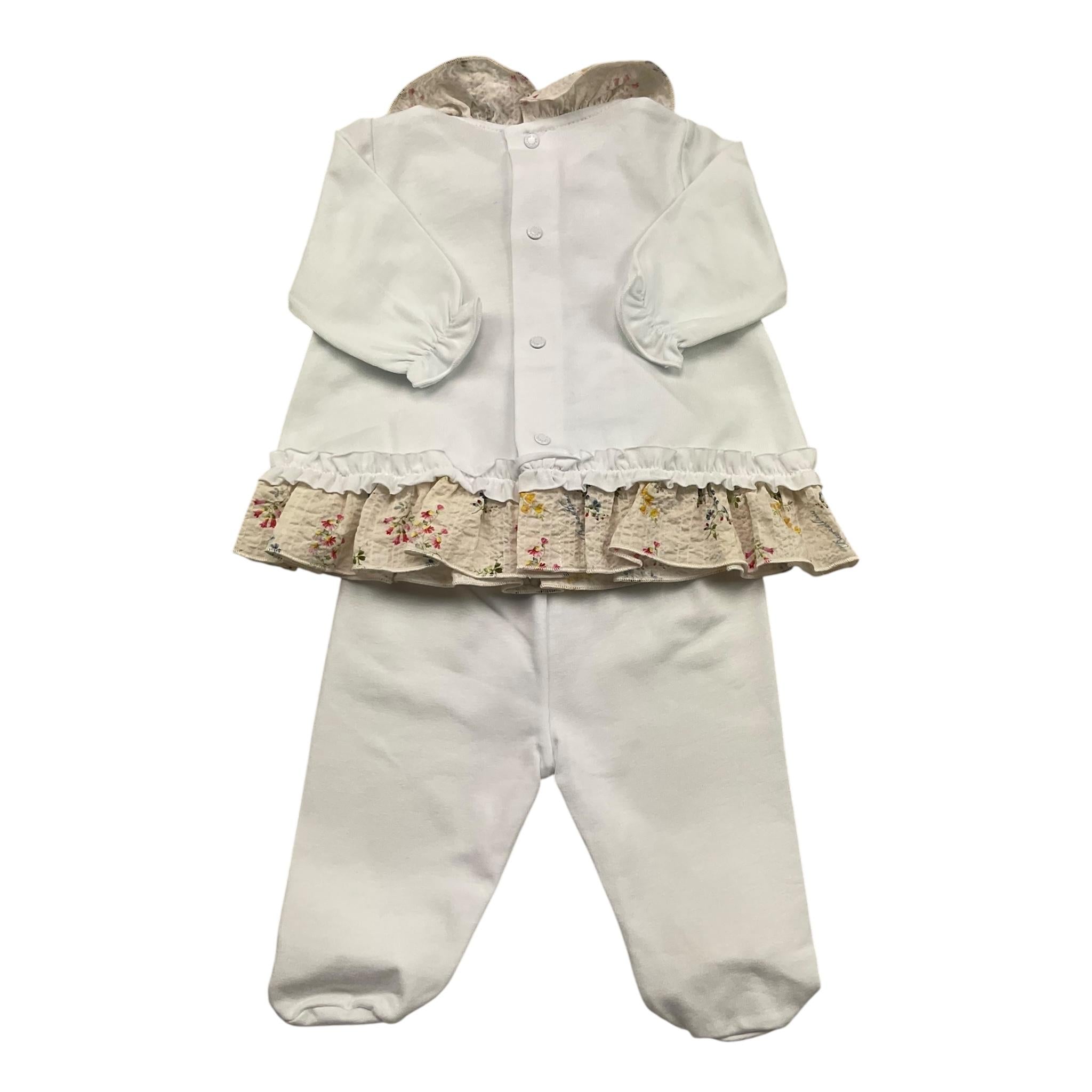 Barcellino Completo 2 Pezzi Shirt-Ghettina per Neonata 121008 BIANCO BARCELLINO 