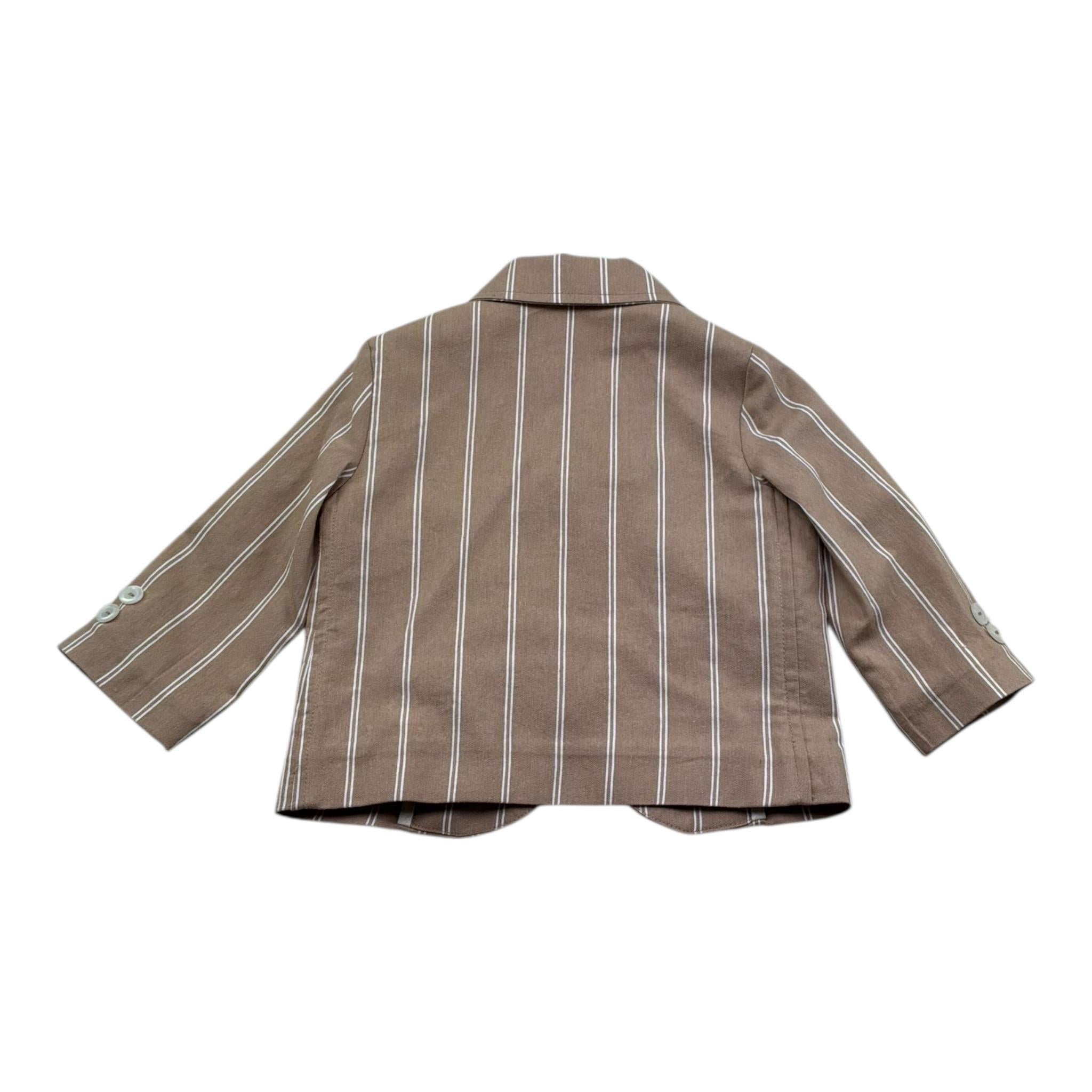 Le Bebe' Giacca Tinta Unita Fantasia A Righe per Neonato LBB5385 MARRONE LE BEBE' 