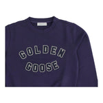 GOLDEN GOOSE felpa girocollo tinta unita con stampa Blu per Bambino GKP01402 BLU GOLDEN GOOSE 