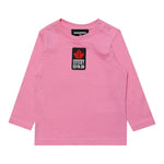 DSQUARED2 shirt girocollo tinta unita con stampa logo Rosa per Neonata DQ1879 ROSA DSQUARED2 