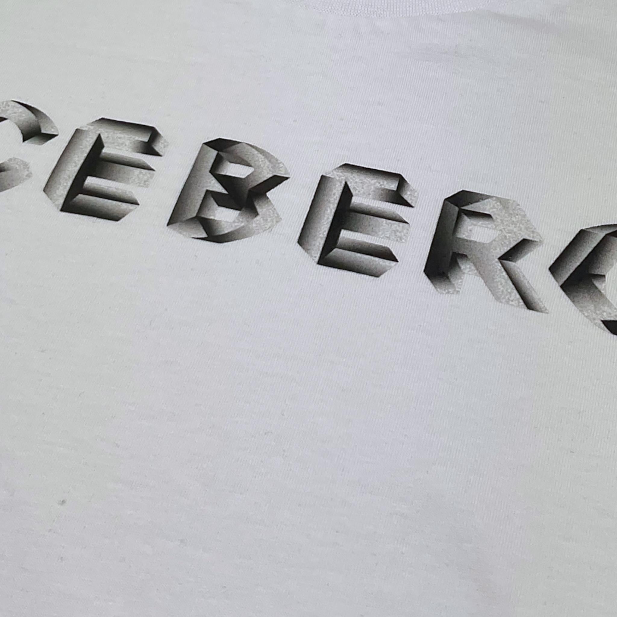 Iceberg T-Shirt Girocollo Tinta Unita con Stampa per Bambino TSICE5108J BIANCO ICEBERG 