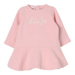 LIU JO abito manica lunga tinta unita con ricamo logo Rosa per Neonata HF4036X ROSA LIU JO 