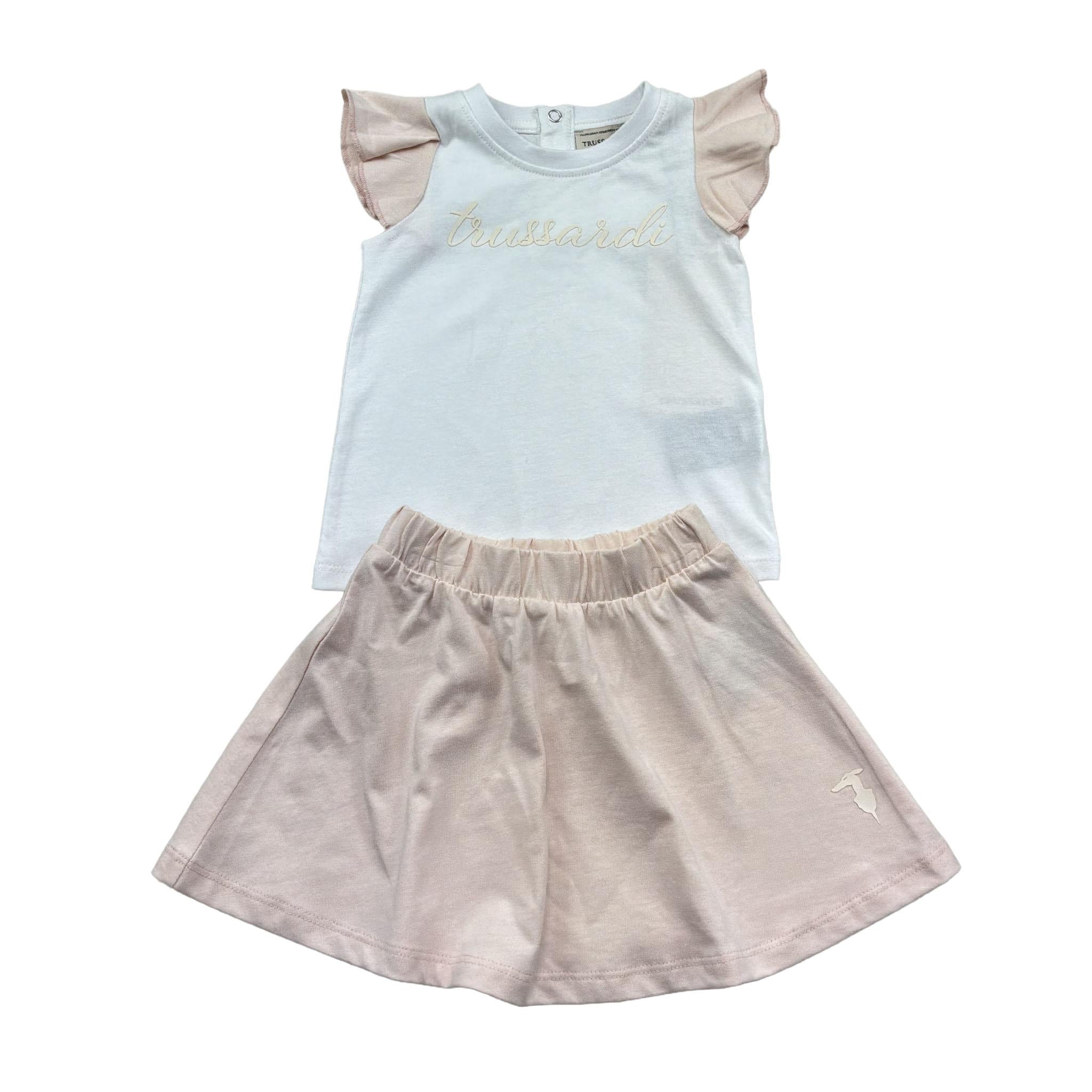 Trussardi Completo 2 Pezzi T-Shirt-Gonna Bicolore per Neonata TIP26022CJ BIANCO/ROSA TRUSSARDI 