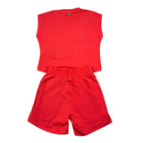 Manila Grace Completo 2 Pezzi T-Shirt-Short per Bambina 418DMBS25 CORALLO MANILA GRACE 