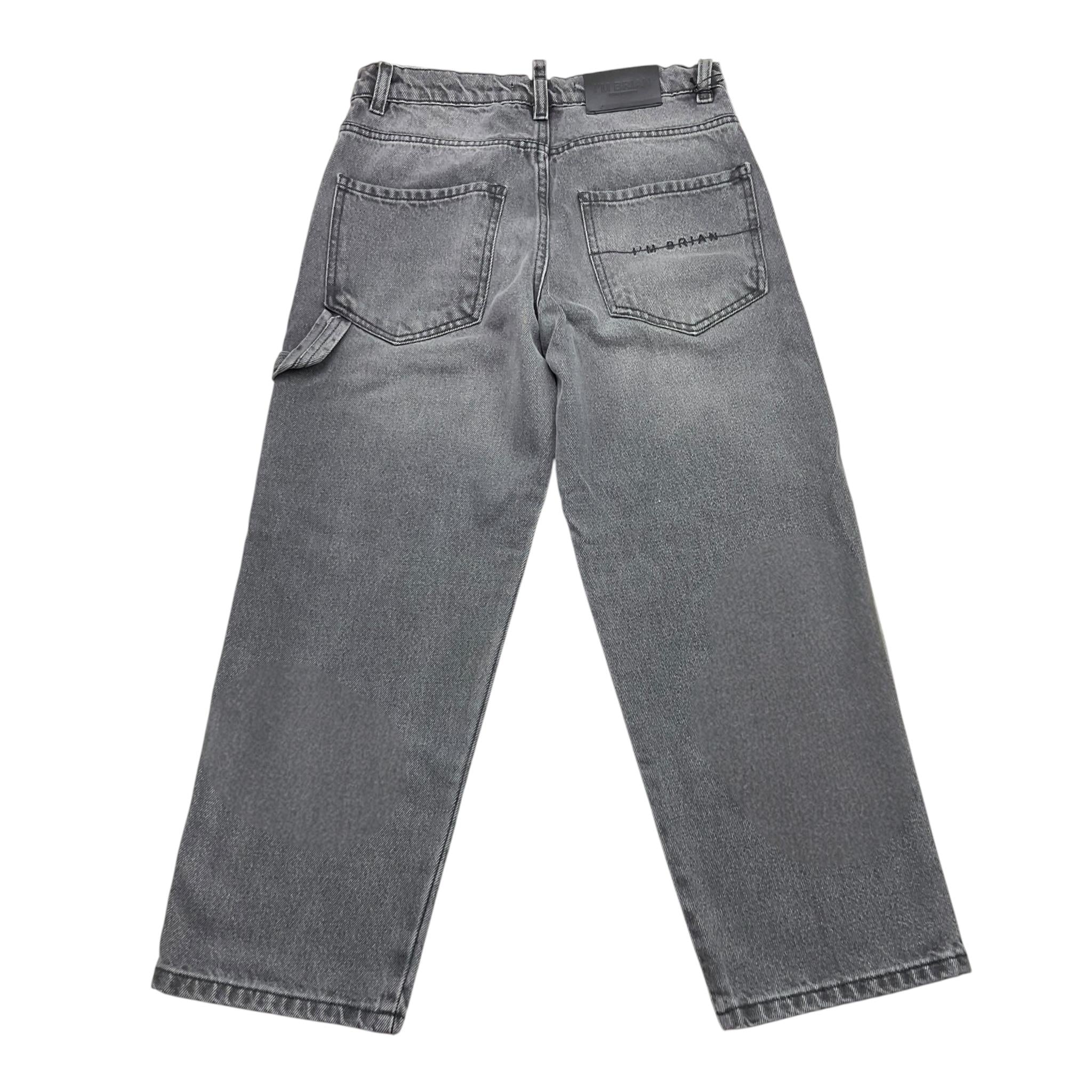 I'M BRIAN jeans tinta unita con girovita regolabile Grigio per Bambino JL2324 GRIGIO I'M BRIAN 