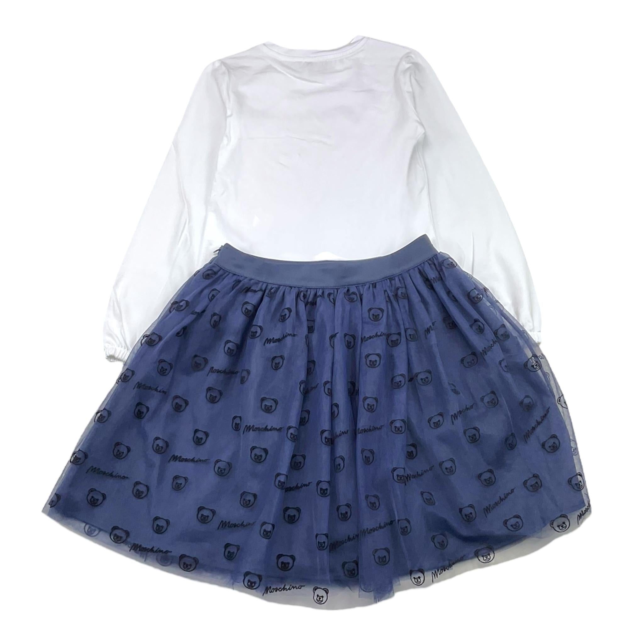 MOSCHINO completo 2pz shirt-gonna bicolore Bianco/blu per Bambina HDK035 BIANCO/BLU MOSCHINO 