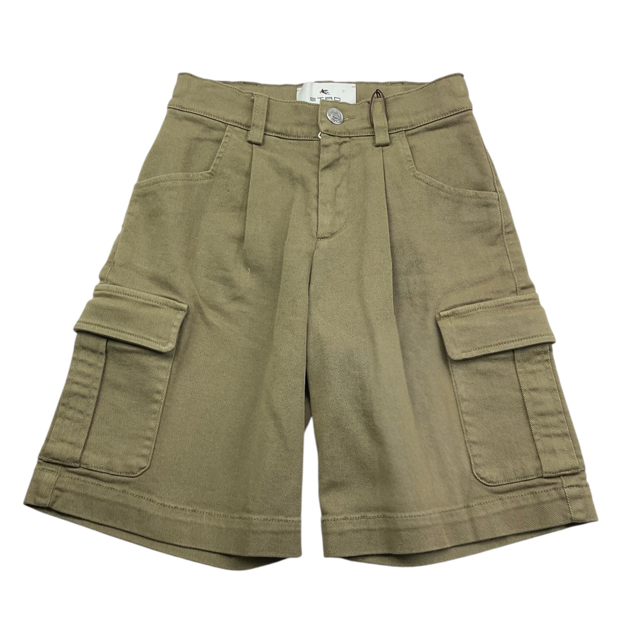 Etro Bermuda Modello Cargo Tinta Unita per Bambino GU6P89 VERDE ETRO 