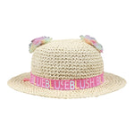 Billieblush Cappello In Paglia Tinta Unita con Applicazioni per Bambina U20753 BEIGE BillIEBLUSH 