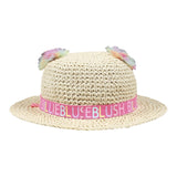 Billieblush Cappello In Paglia Tinta Unita con Applicazioni per Bambina U20753 BEIGE BillIEBLUSH 