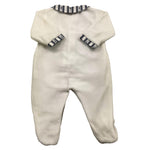 TARTINE ET CHOCOLAT tutina manica lunga tinta unita in ciniglia Bianco per Neonato TV32150 BIANCO TARTINE ET CHOCOLAT 