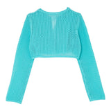 Liu Jo Einfarbiger perforierter Bolero Aqua Grün Für Mädchen